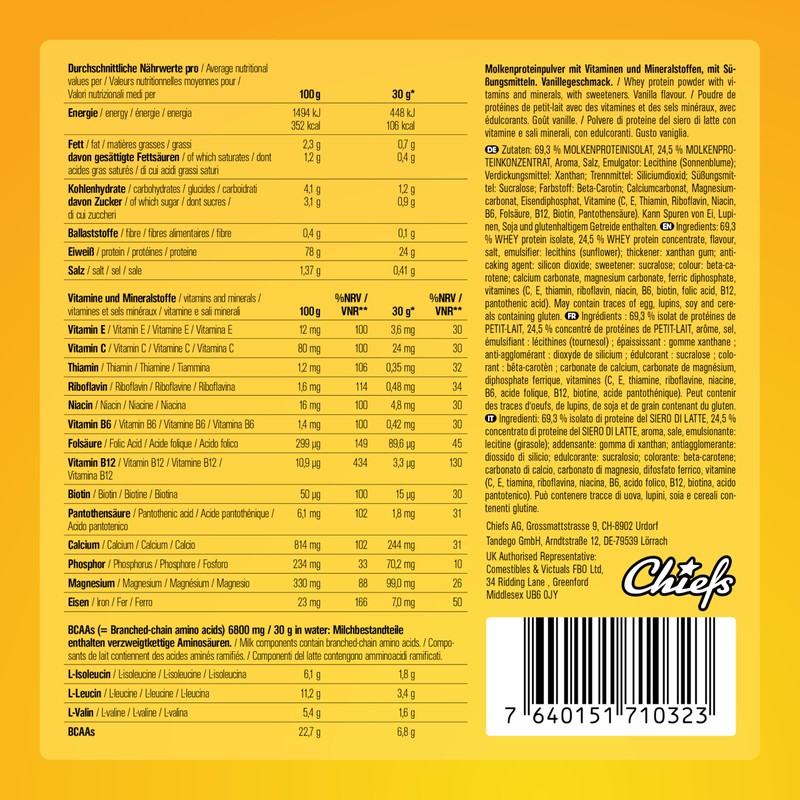 CHIEFS Protein Powder - Super Luxurious & Creamy Protein Powder