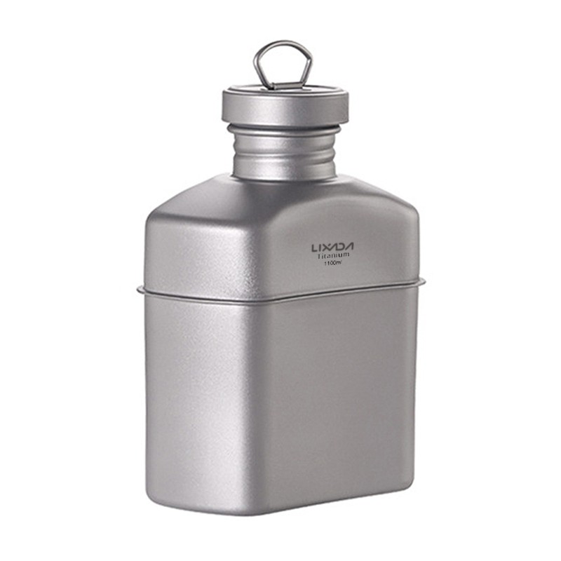 Lixada 1100ml Titanium Water Bottle Ultralight Kettle Drinking Bottle with