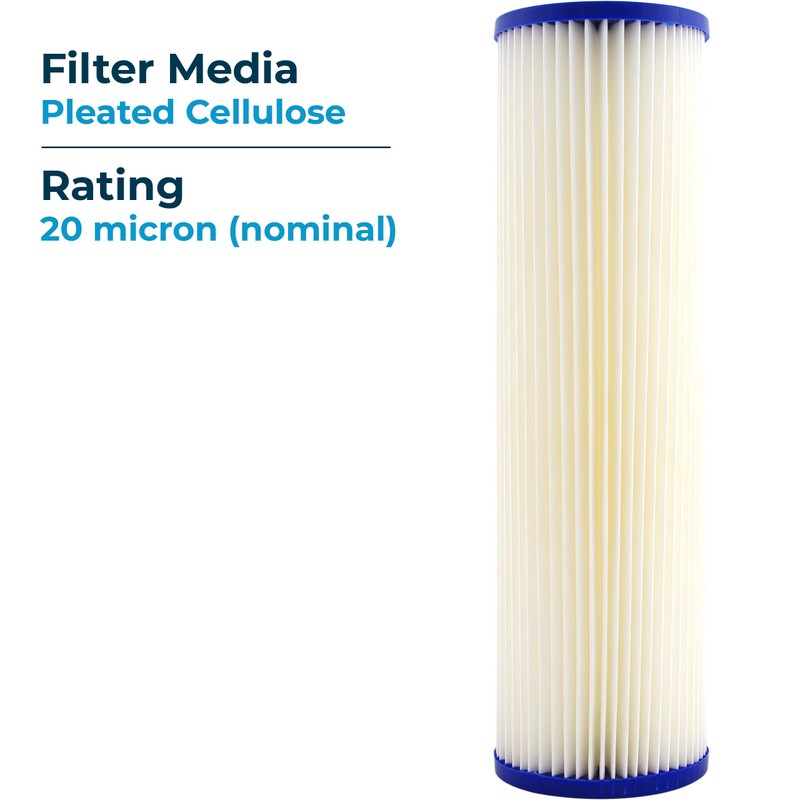 SpiroPure SP-S1 10x2.5 20 Micron Pleated Polyester Sediment Water Filter