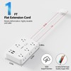 Surge Protector Power Strip 1 FT Flat Extension Cord ，10