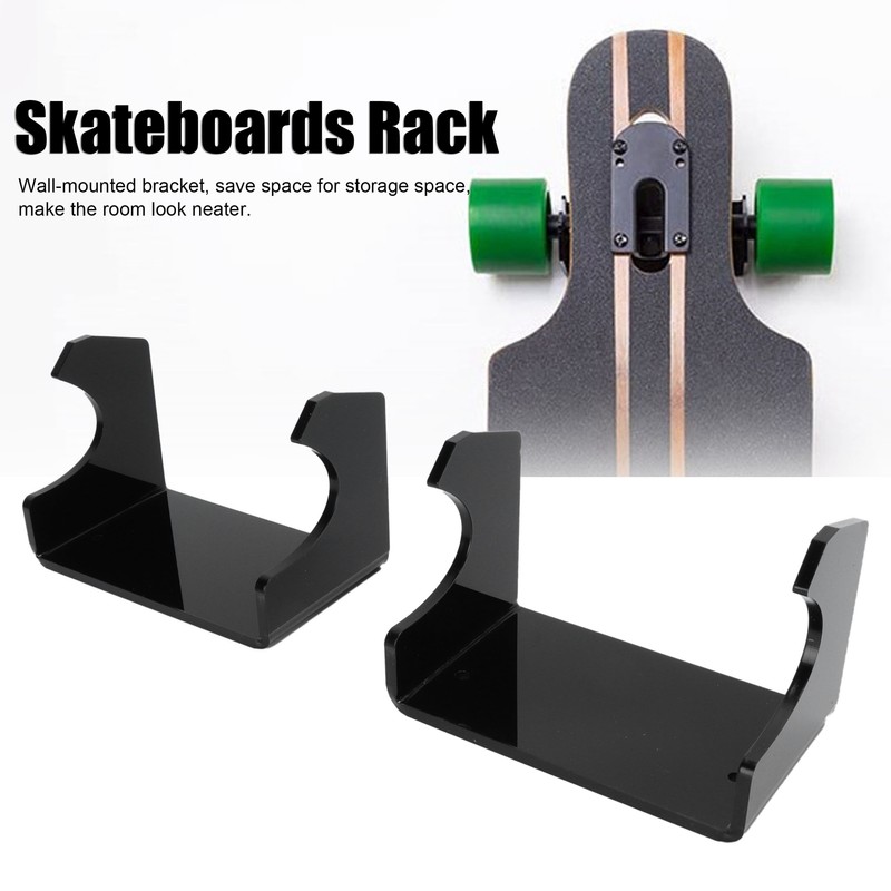 2PCS Long Skateboards Storage Rack Longboard Wall Hanging Holder for