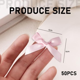 50 Pcs Pink Bows, Mini Cute Bow for Hair Small Little Girls Hair Bows Diy Craft Hairpins for Women, Girls, Teens, Toddlers, Women Wedding Christmas Decoration