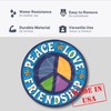 Peace Love Friendship Round Magnet for Car Locker or Refrigerator,