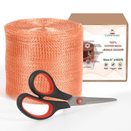 Californistan Copper Mesh Rodent Control, 5in x 102ft- Rustproof Copper Mesh Roll for Rodent, Bat & Snail - Perfect for Hole Blocking, Gardening & Sealing Water Opening - Plus Special Bonus Scissor
