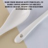 AKOAK 6.7" Ceramic Egg Spoon Set (5 Pieces), White Long-Handled