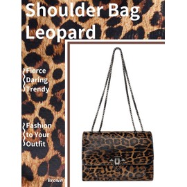 Gleease Leopard Print Purses For Women Cheetah Purses Small Shoulder Bag Vintage Handbag Crossbody Bags Clutch (Brown)