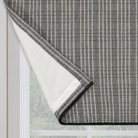 Bee and Willow Woven Basketweave Charcoal Rod Pocket Lined Curtain Valance