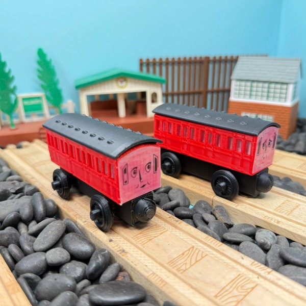 Wooden Railway 2 Passenger Train Custom Made Annie & Clarabel