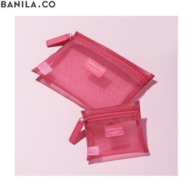 BANILA CO Mesh Pouch Set 2tiems, Color:Black