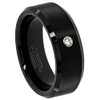 0.07ct Men's Diamond Tungsten Carbide Ring 8mm Comfort Fit Beveled