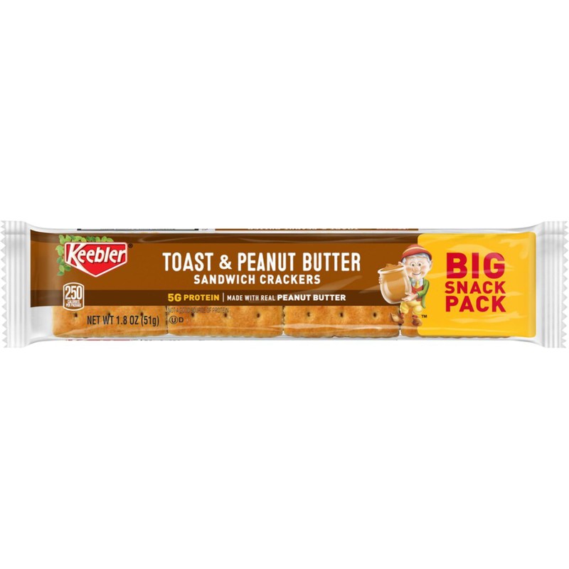 Keebler Toast & Peanut Butter Sandwich Crackers Snack Pack, 1.8