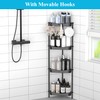 HuggieGems 4 Tier Floor Standing Corner Shower Caddy Organizer Shelf