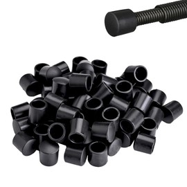 32 Pieces Door Stop Bumper Tips - Black Rubber Door Stopper Caps, Universal Bumpers Replacement End Covers for Wall and Floor Protection