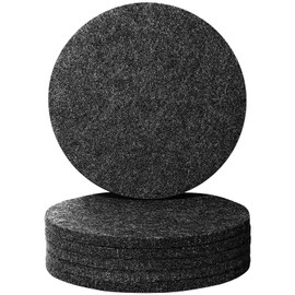 Urbanstrive 6 PCS Coasters, Eco-Friendly 100% Biodegradable Absorbent Felt Coasters for Drinks Bar Home, 4 Inch (Black Round)