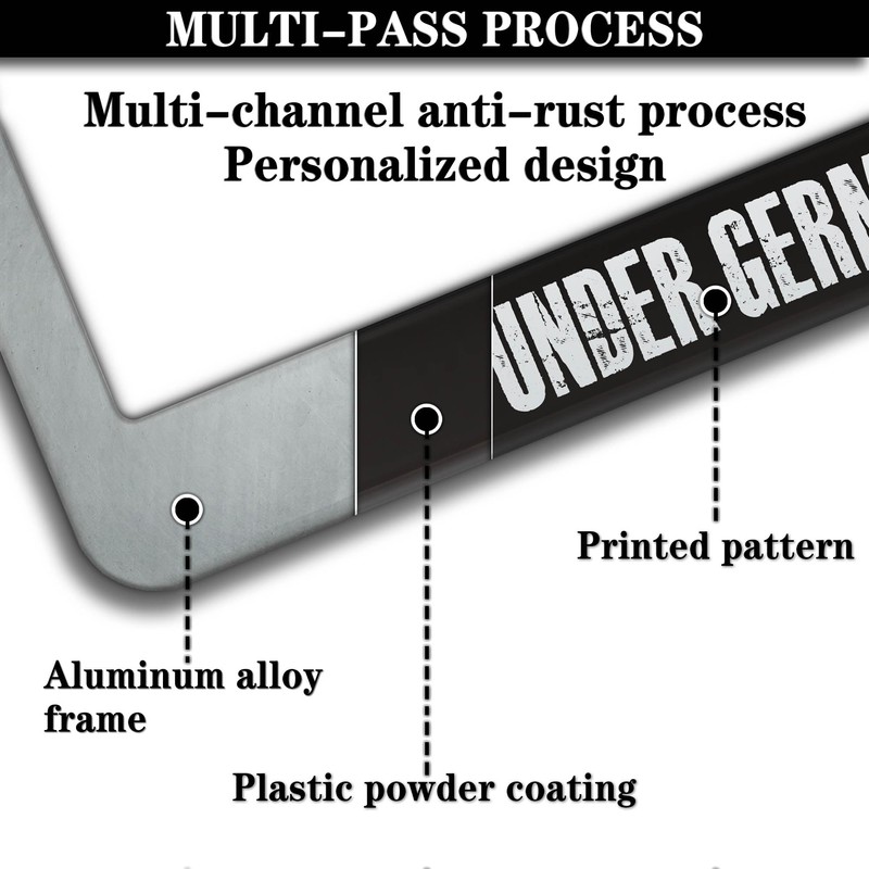 Front License Plate Bracket Black and White License Plate Frames
