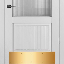 Bikykose 2pcs 30×8Inch Aluminum Door Kick Plates for Exterior Doors – Decorative Protection to Prevent Damage from Kicking – Stylish and Durable Door Kick Plate(Golden)
