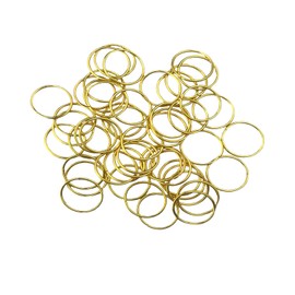 SEVENHEAD 50 Pcs Dreadlock Beads Hair Accessories Circle Rings Adjustable Cuffs Braiding Hair Decoration Clips Metal Hair Decoration for Braids(Gold 1.2mm*18mm)