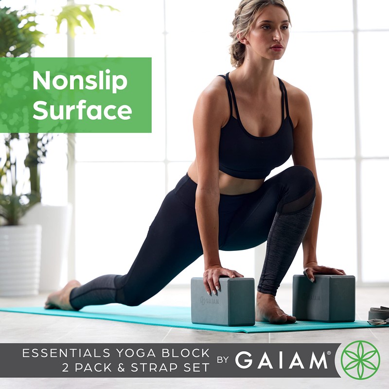 Gaiam - Kit de Yoga: Bloques y Correa, Accesorios para