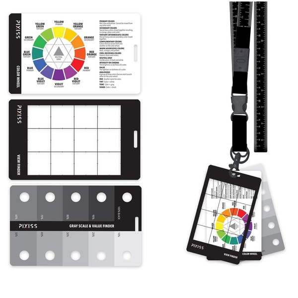 hotifytools Grey Scale Value Finder, Color Wheel and Measuring Tape,