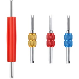 Greluma R134 R12 A/C HVAC Air Conditioner Schrader Valve Stem Core Removal Tool for R134 R12 A/C Car Air Conditioner Repair, Double Head Tyre Repair Tools