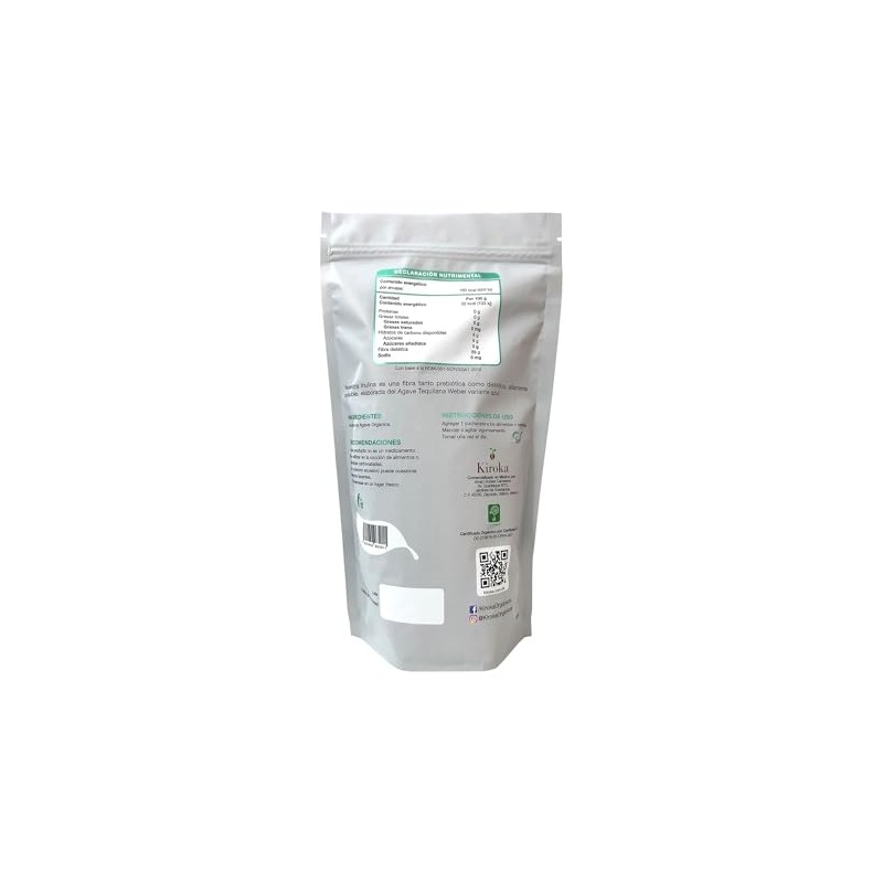 Inulina de Agave Organica 500 g | Fibra Prebiótica en