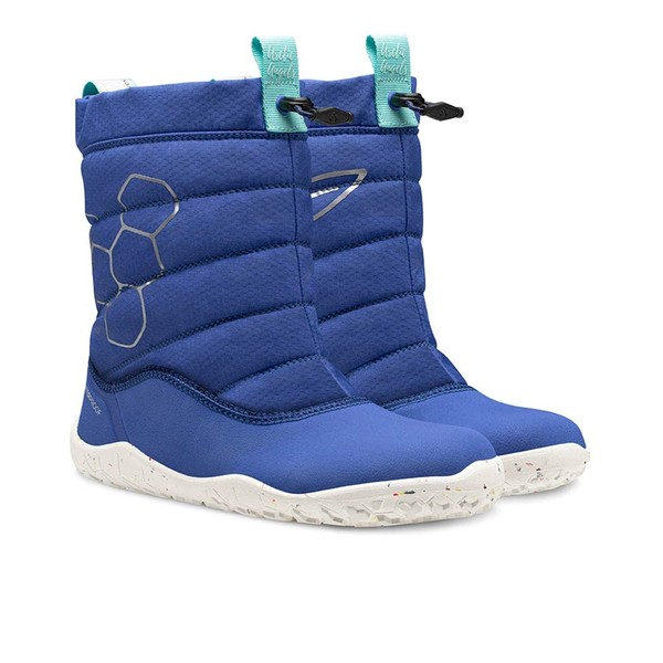Vivobarefoot Lumi FG, zapato descalzo, bota de invierno flexible y resistente al agua con suela de agarre firme, Azul, 2 Wide Big Kid