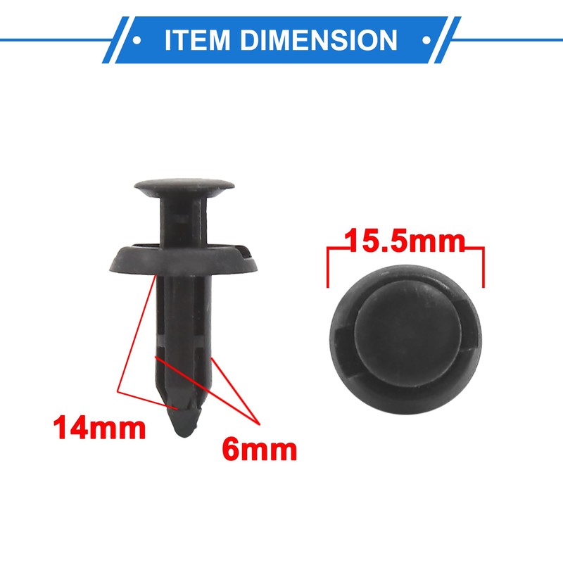 VekAuto 100 Pcs Rivet Clips, 28 x 15.5mm Fasteners Retainer