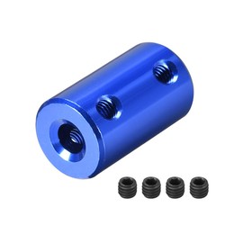 sourcing map Shaft Coupling Connector 3 mm to 5 mm Bore Rigid Coupling Adjusting Screw L25XD14 Aluminium Alloy Light Blue