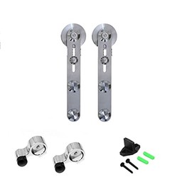 TSMST 2pcs Stainless Steel Sliding Barn Door Hardware Hanger Roller - Round Shape