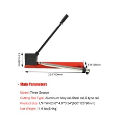 INTSUPERMAI Upgrade Manual Din Rail Cutter Three Groove Guide Din Rail Cutter with Scale for Aluminum Alloy and Steel Rail,Red