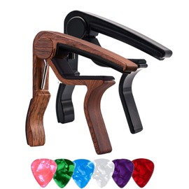 2 Pack Capo Guitar Clamp for Acoustic Electric Bass Guitar and Rosewood Capo Guitar Clamp Guitar Kapo Folk Guitar Tuner Clip ukulele Accessories Tuner Clip