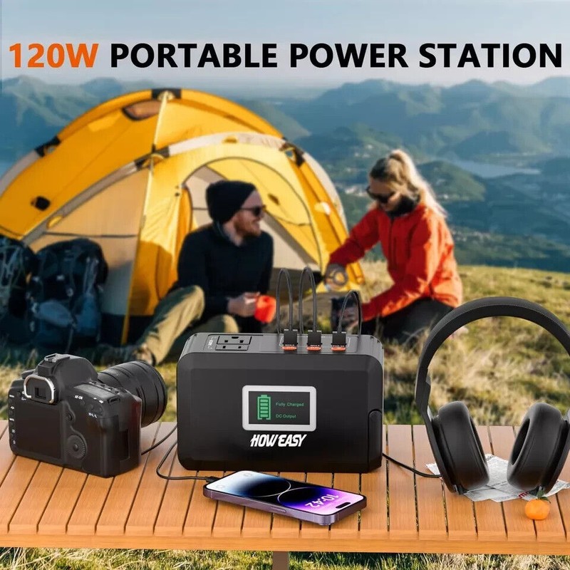HOWEASY 120W Portable Power Station, 88WH Solar Generator, Lithium Battery