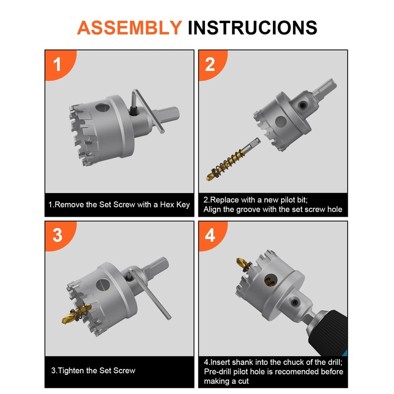 Kolvoii 14 PCS TCT Hole Saw Kit for Hard Metal,