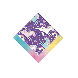 Unicorn Birthday Beverage Napkins - Party Supplies - 16 Pieces