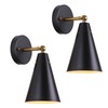MWZ Modern Black Wall Sconces Lighting, 2 Pack Gold Rustic