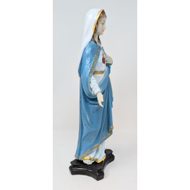 JRose Collections Mary Resin Figurine Statue - 29cm High - Hand-Painted Virgin Mary Statue - Religious Home Décor - Perfect for Prayer, Altar, or Gifting