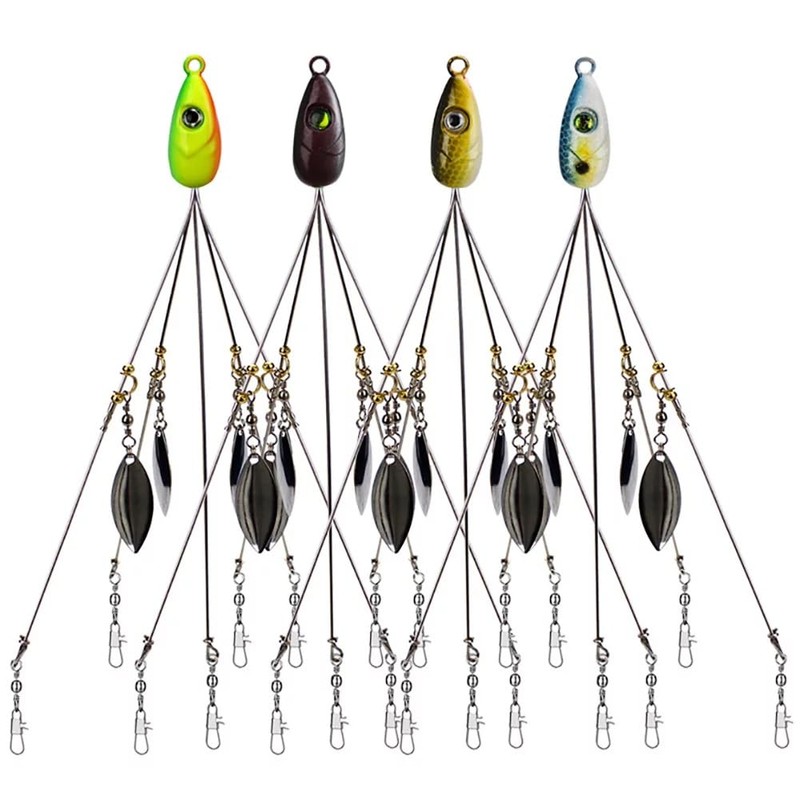 4Pack Premium18g 5 Arm Alabama Rig Head Umbrella Fishing Group