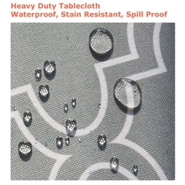 Tektrum 60 X 84 inch Rectangular Microfiber Moroccan Quatrefoil Tablecloth Table Cover - Spill Proof/Stain Resistant/Waterproof/Wrinkle Free - Great for Parties, Banquet, Dinner (Light Grey)