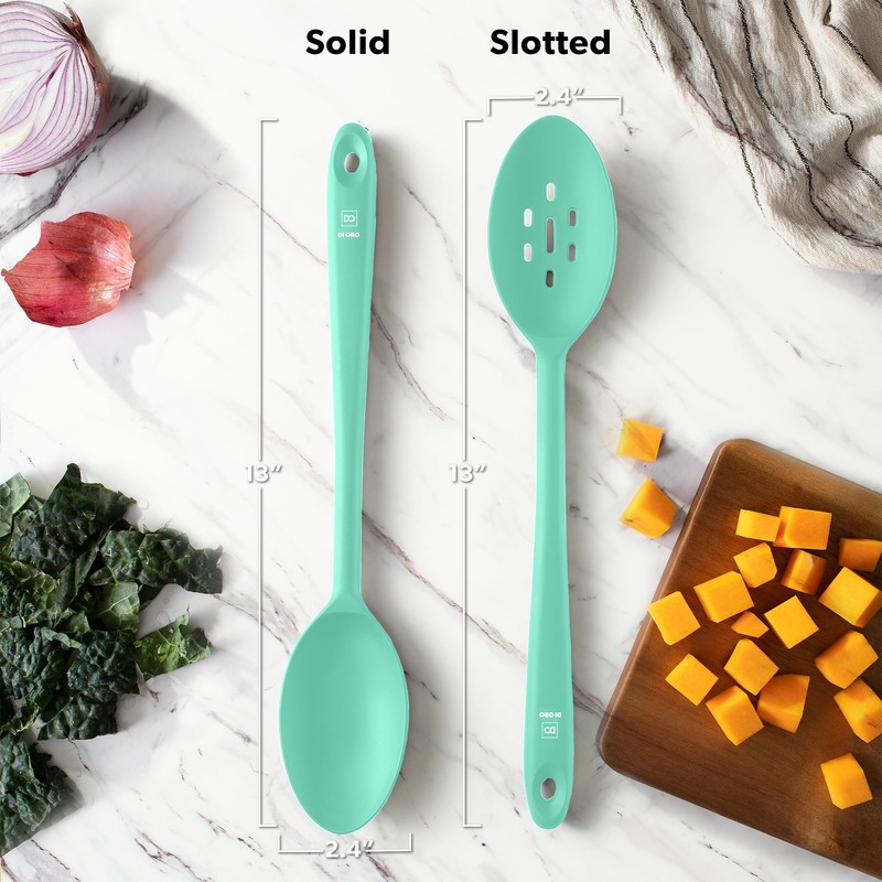 DI ORO Silicone Spoons for Cooking - Large Kitchen Spoons