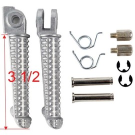 TCMT Sliver Front Foot Pegs Footpeg Footrest Bracket Set Fit for Yamaha YZF R1 1998-2024 R1S R1M 2015-2024 YZF R6 2003-2020 YZF R6S 2003-2009 Replace for 1KB-27451-00-00/1KB-27461-00-00