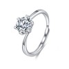 IzuBizu London Women Sterling Silver Solitaire Ring Adjustable Round Cut