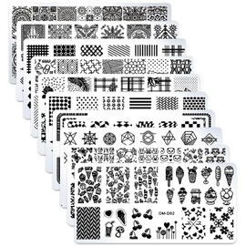 SILPECWEE 10Pcs Nail Art Stamping Plates Set Animals Design Nail Image Stamp Plates Manicure Templates Nail Art Tools