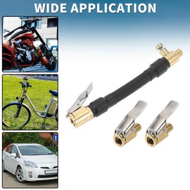 TUCKBOLD for Car Tire Inflator Extension Tube 0.305inx32TPI Durable Air Pump Extend Hose Adapter Tire Valve Black 1 Set 4.72inch 12.6mm OD Deflatable