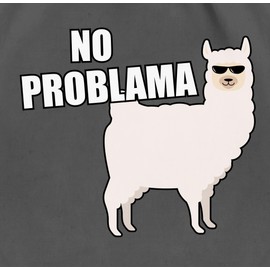 Shirtracer - Gym Bag Backpack - Sayings Statement - No Problama | Drama Lama, 02 Dark Grey