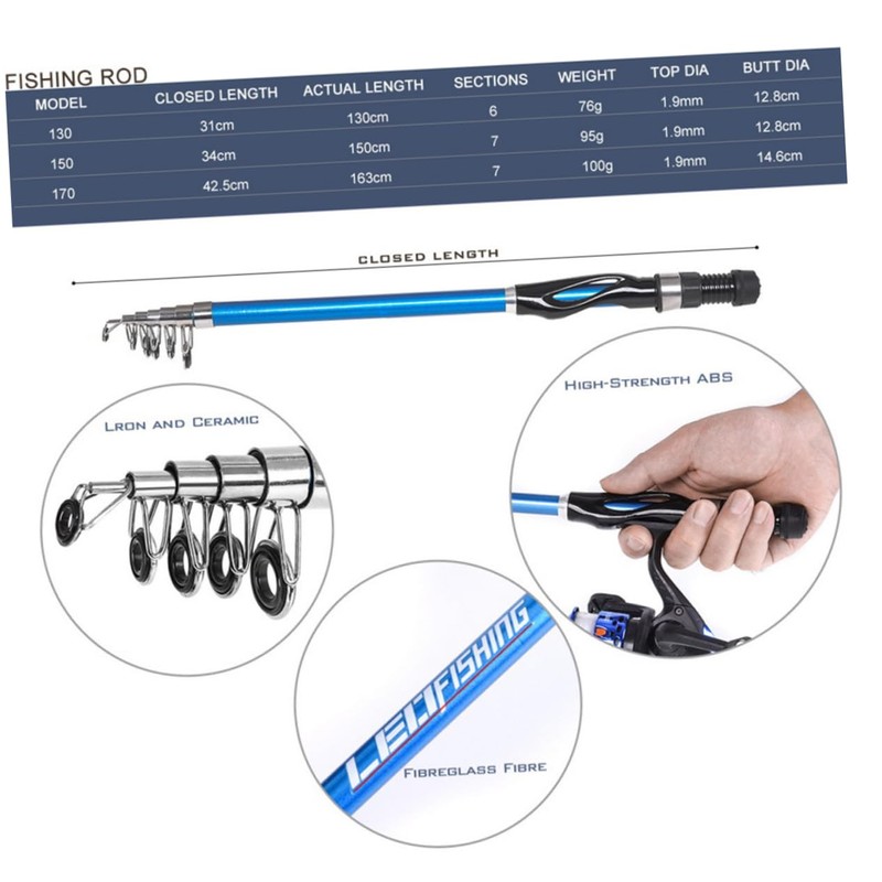 Outanaya Ergonomic Handle Mini Rod Extendable Fishing Pole Grip Tape