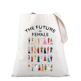 PLITI Feminist Gifts Girl Power Tote Bag Women Empowerment Gift The Future Is Female Canvas Shoulder Bag Feminism Gift (female future TGU)