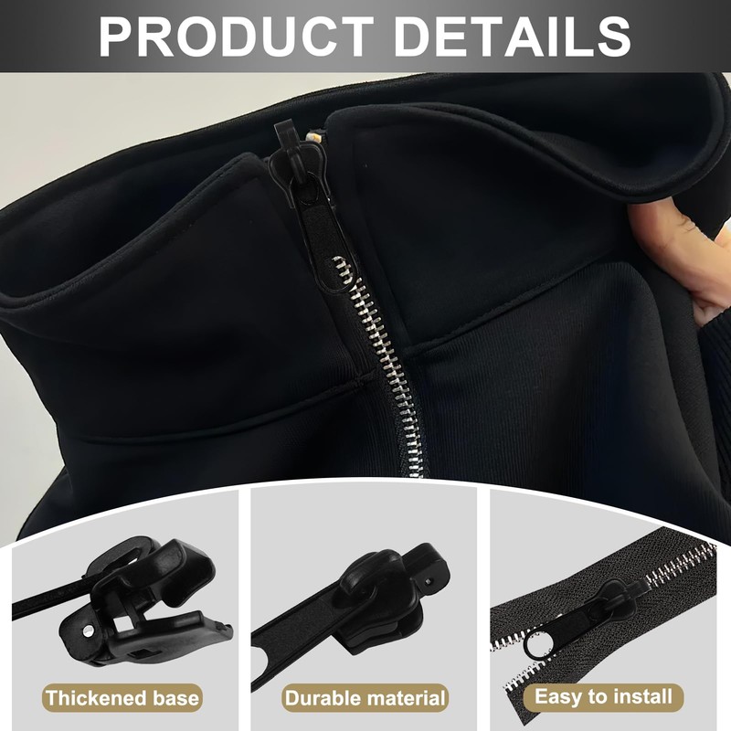 12PCS Zipper Repair Kit,Zipper Luggage,3 Sizes Instant Zipper Rescue Zip
