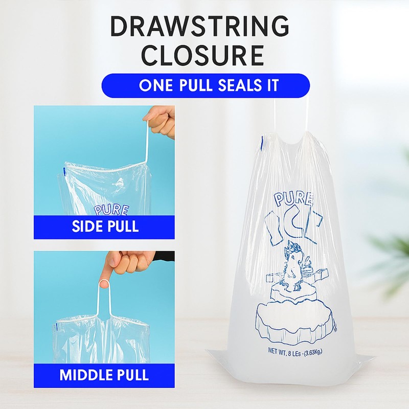 Ice Cube Bags Ice Bags with Drawstring - Heavy Duty