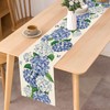Seliem Spring Hydrangea Floral Flowers Table Runner, Blue Butterfly Kitchen