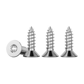 Drenky Holzschrauben Torx 4x12 mm Blechschrauben Edelstahl A2 V2A Vollgewinde Spanplattenschrauben 50 Stück Madenschrauben M4 Silber Universalschrauben TX20